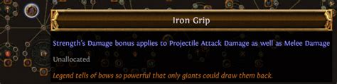 In addition to converting some of your physical damage to lightning damage, the stored. . Iron grip poe